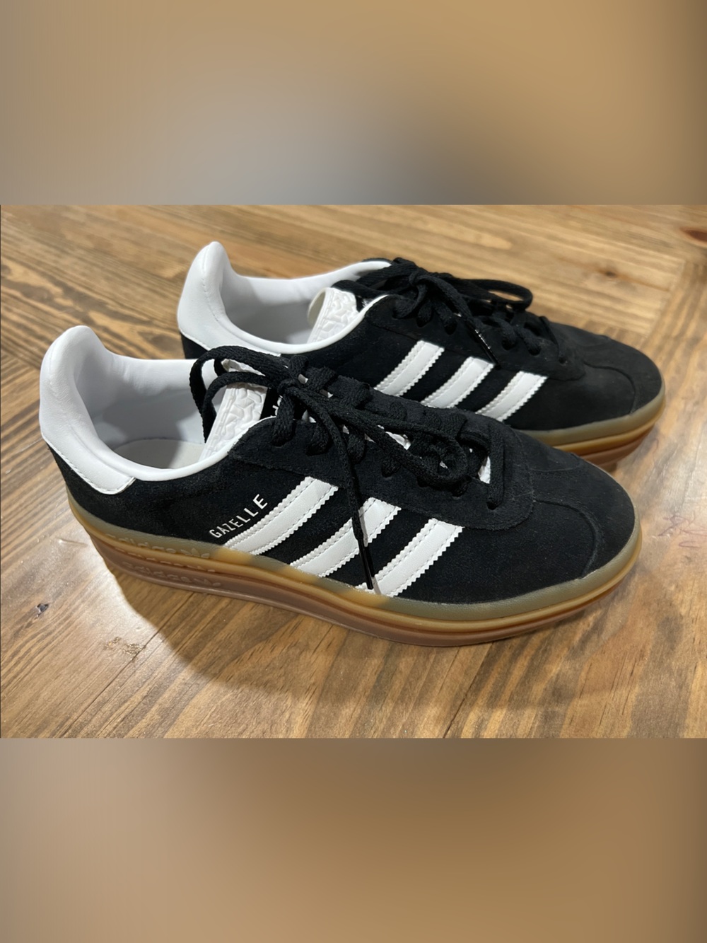 adidas Black White Gazelle Bold Shoes